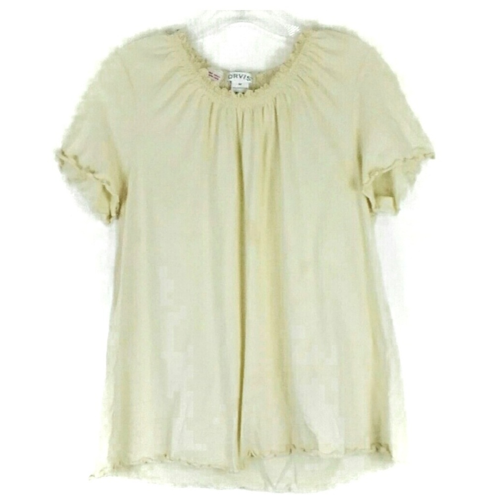 Orvis Short Sleeve Top Size Medium Light Yellow